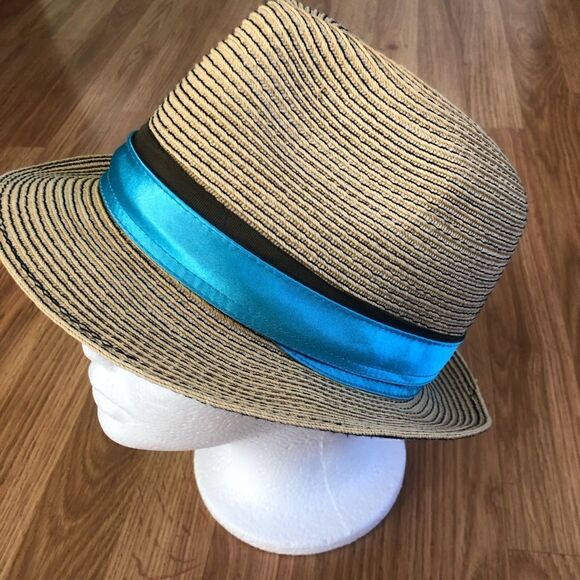 Goorin Bros 100% Paper Hat Medium Turquoise/Black - Picture 3 of 12